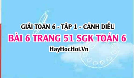 Giải bài 6 trang 51 Toán 6 Tập 1 SGK Cánh Diều